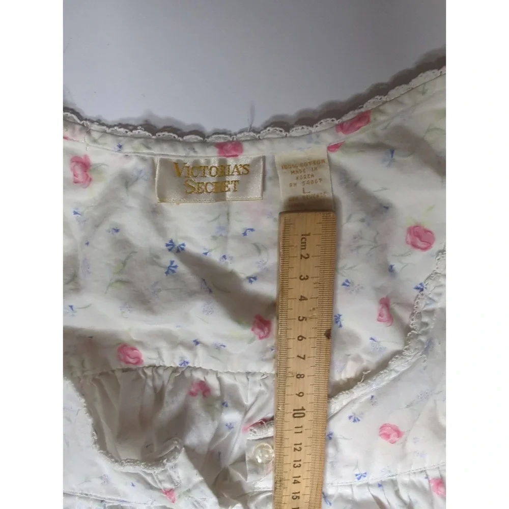 VTG Victoria's Secret Gold Label Cotton Floral Nightgown Cottagecore Prairie L